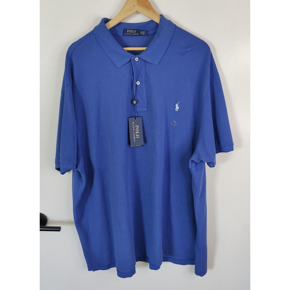 Polo Ralph Lauren Shirt Mens 3XB Big Blue Weathered Polo Cotton Shirt NWT